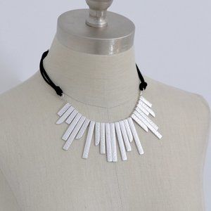 Ruff Hewn Tribal Necklace Silver and Black